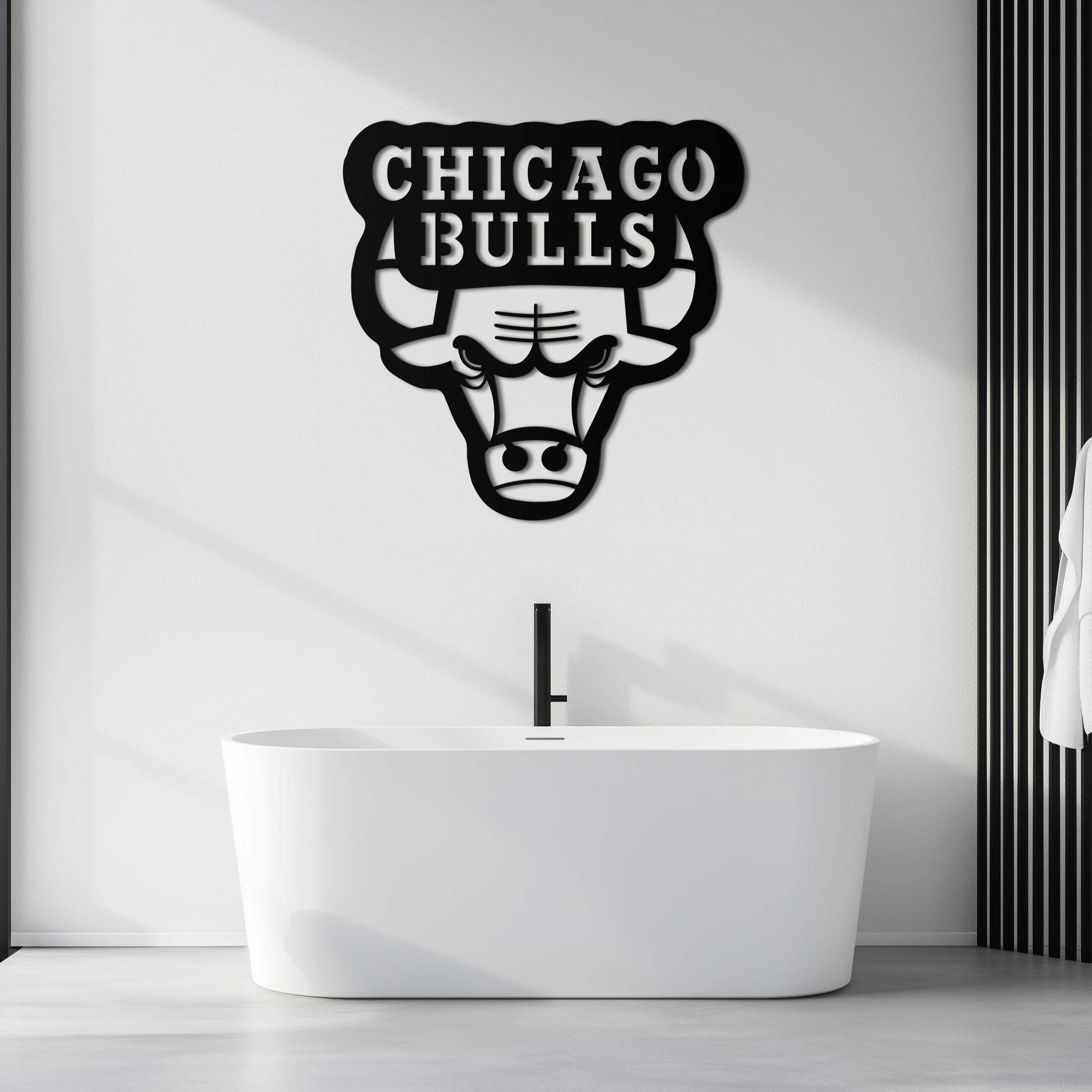 Chicago Bulls Logo Metal Wall Art – Iconic NBA Team Emblem for Sports Fans- KAF672