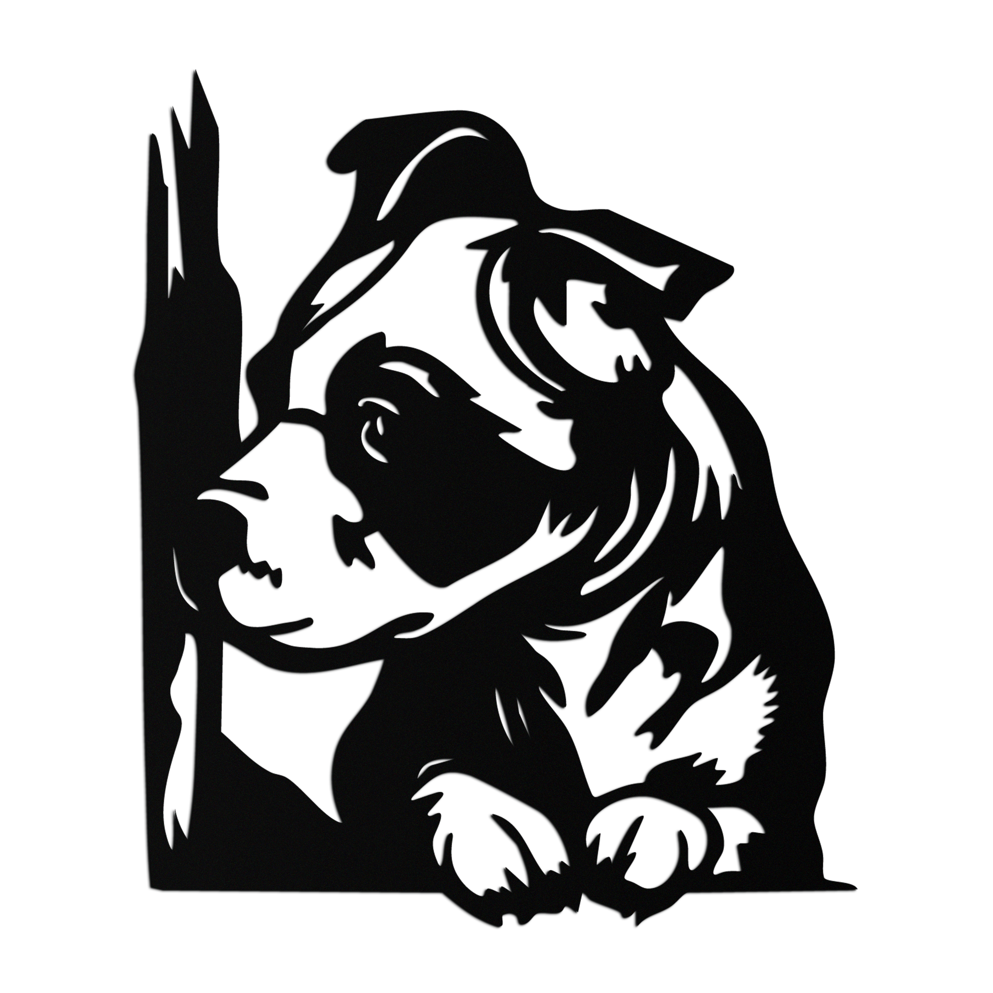 Cute Puppy Peeking Silhouette Metal Wall Art – Adorable Dog Decor for Pet Lovers- KAF685