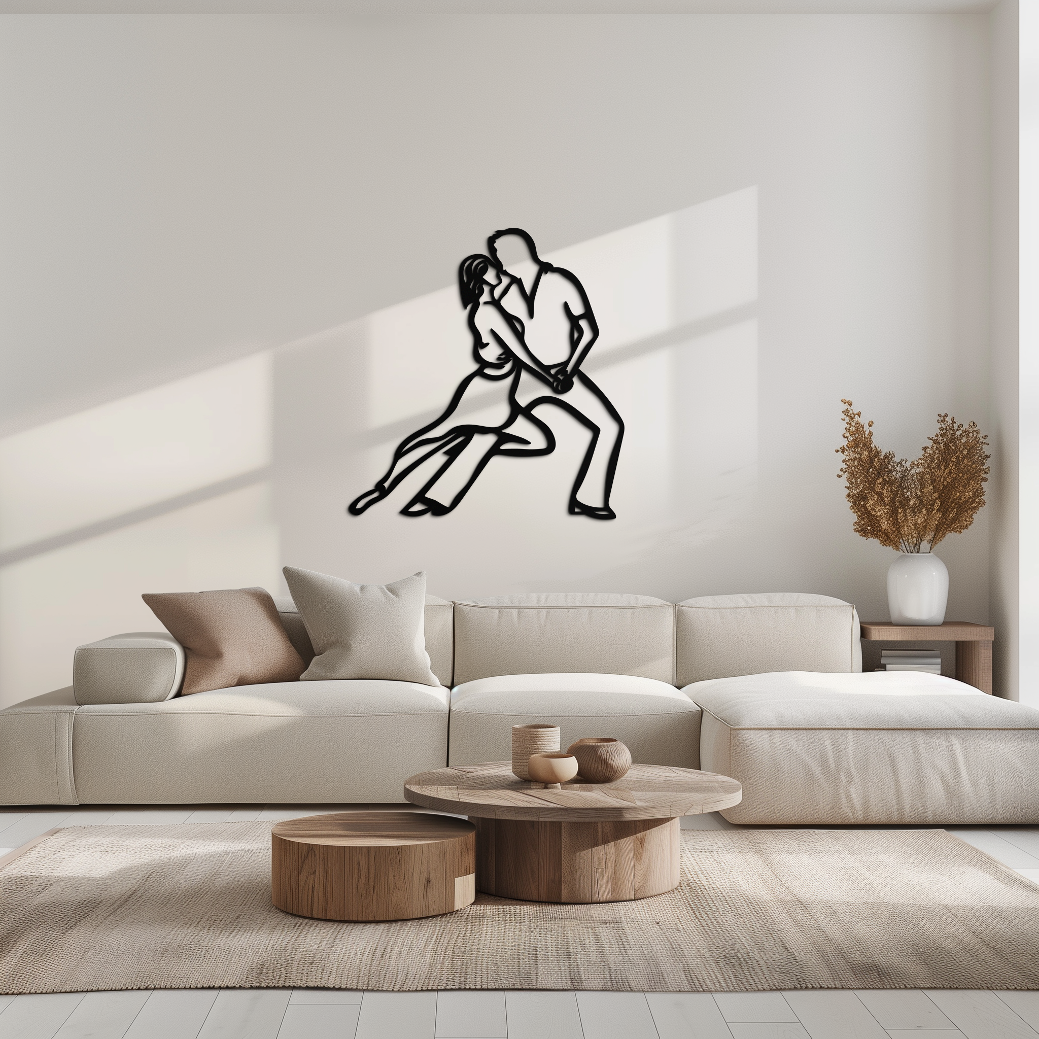 Passionate Dance Metal Wall Art – Romantic Couple Silhouette Home Decor- KAF705