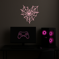 Pink Heart Spider Web Metal Wall Art – Gothic Romantic Decor - KAFGP018