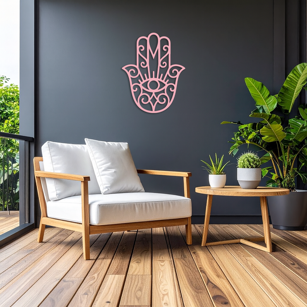Hamsa Hand Metal Wall Art – Spiritual Protection & Boho Home Decor - KAFGP030