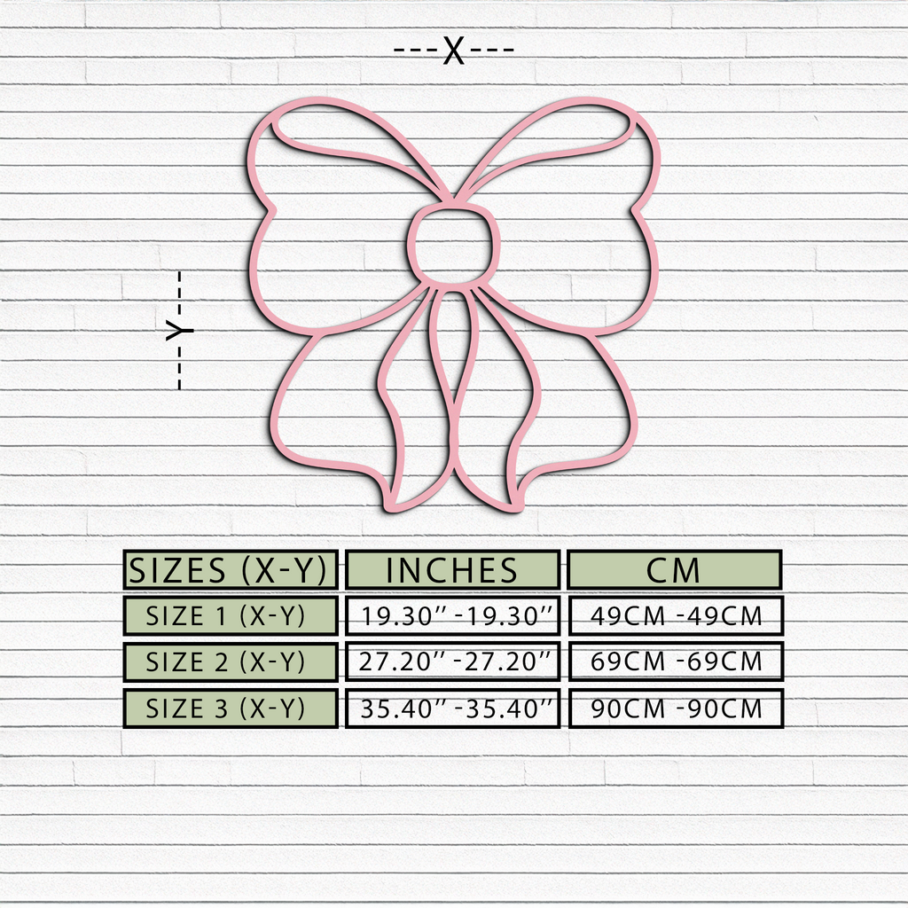 Bow Silhouette Metal Wall Art – Elegant Ribbon Design - KAFGP048