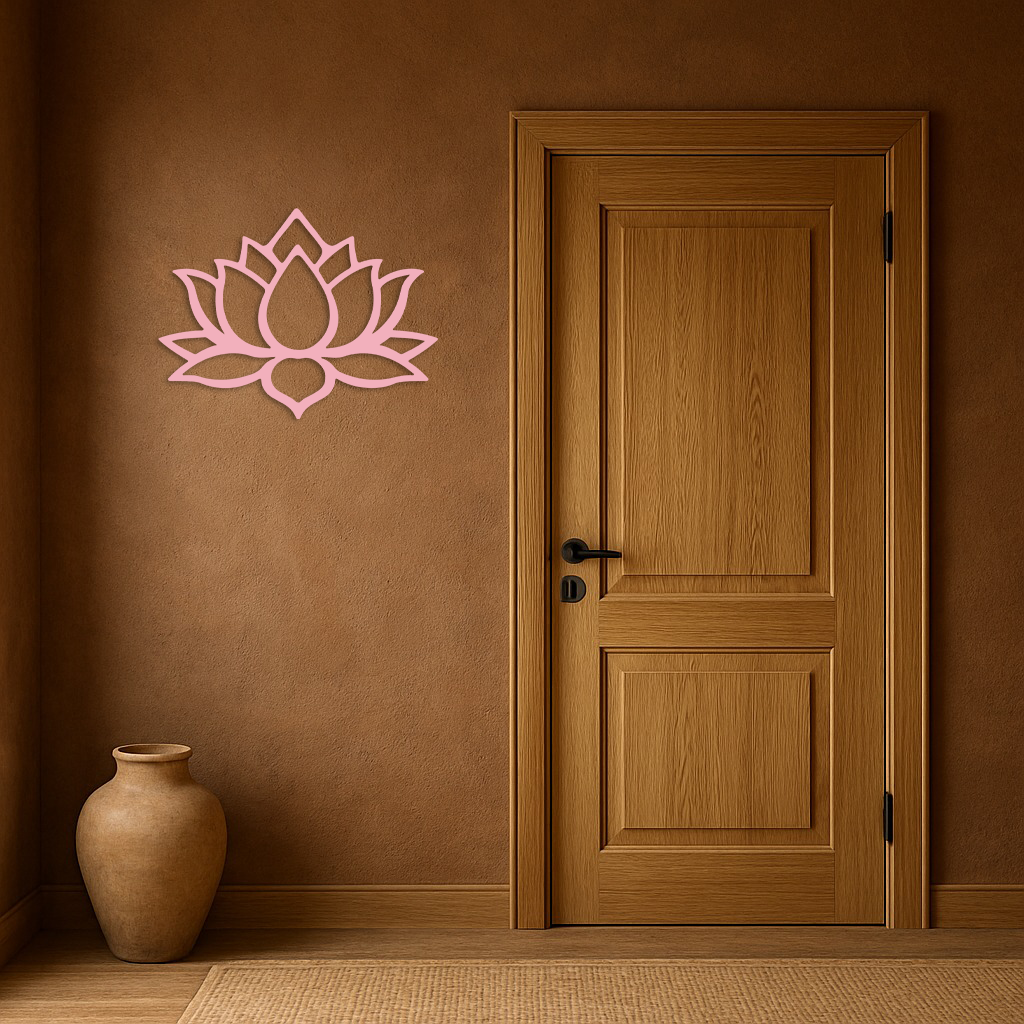 Lotus Flower Silhouette Metal Wall Art – Spiritual Nature-Inspired Design - KAFGP052
