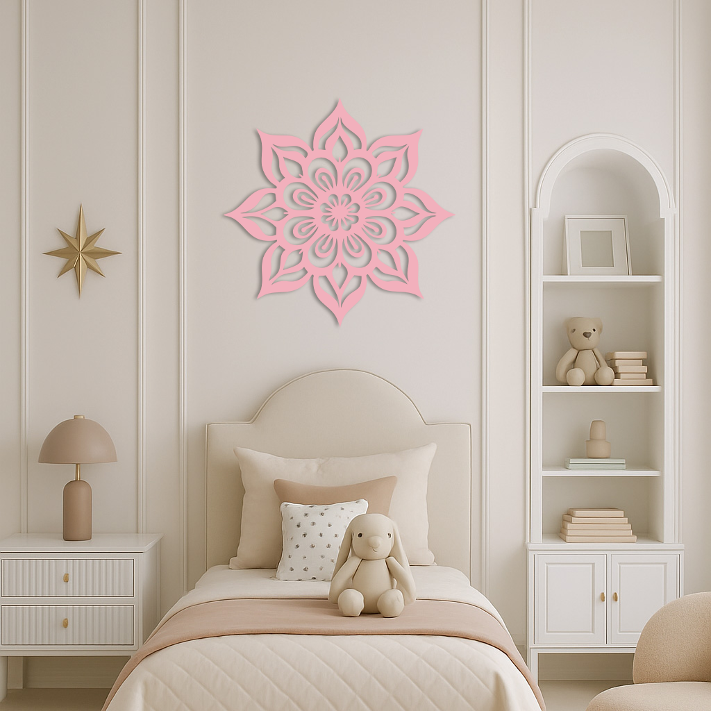 Lotus Mandala Metal Wall Art – Floral Geometric Silhouette - KAFGP059