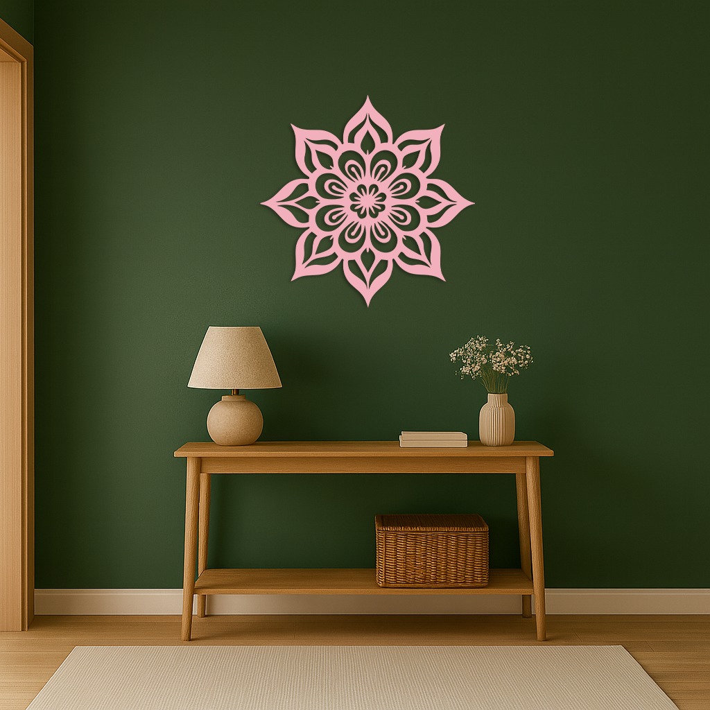 Lotus Mandala Metal Wall Art – Floral Geometric Silhouette - KAFGP059