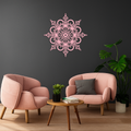 Mandala Silhouette Metal Wall Art – Sacred Geometry Flower Design - KAFGP060
