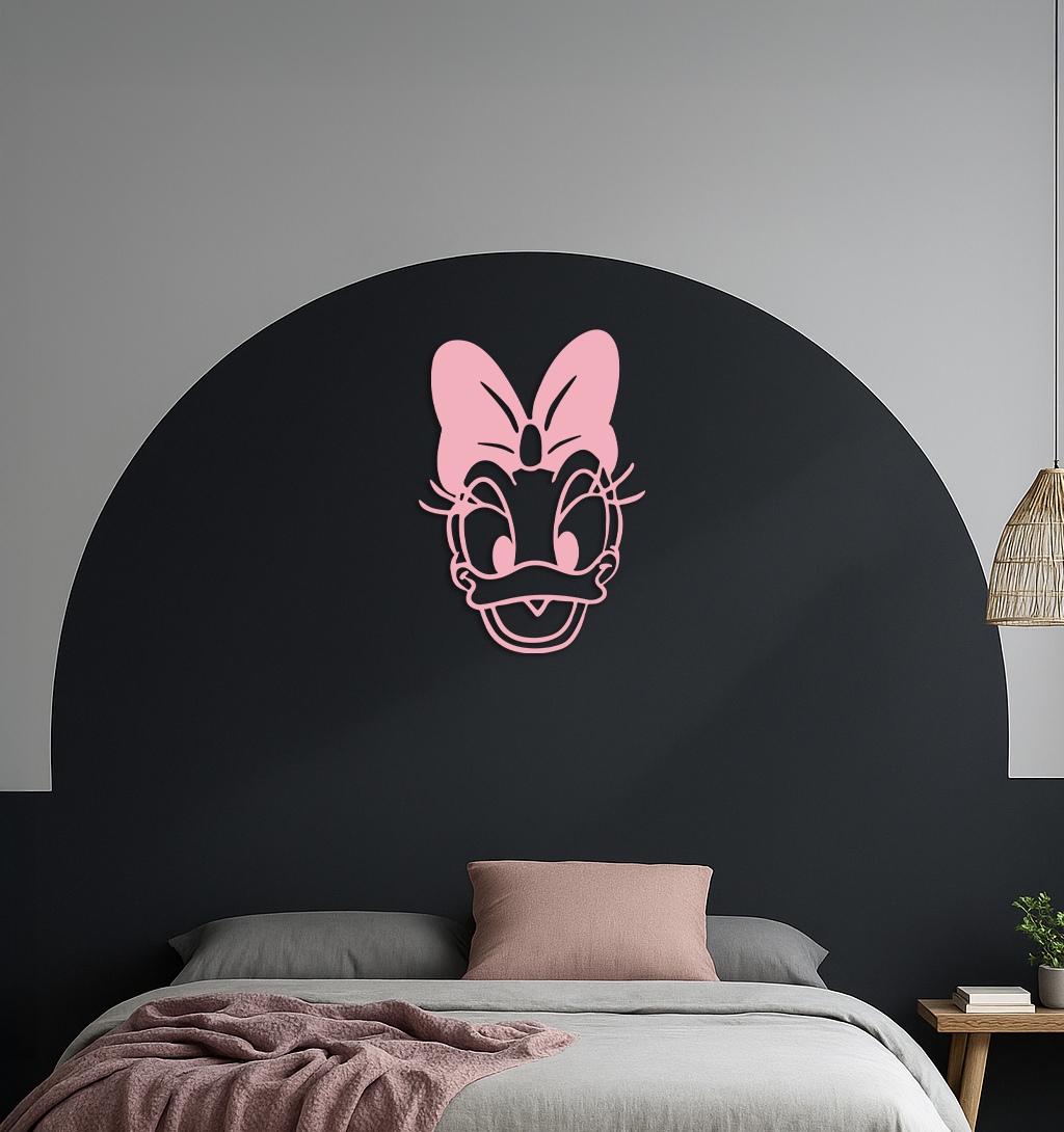Daisy Duck Silhouette Metal Wall Art – Cartoon Character Design - KAFGP063