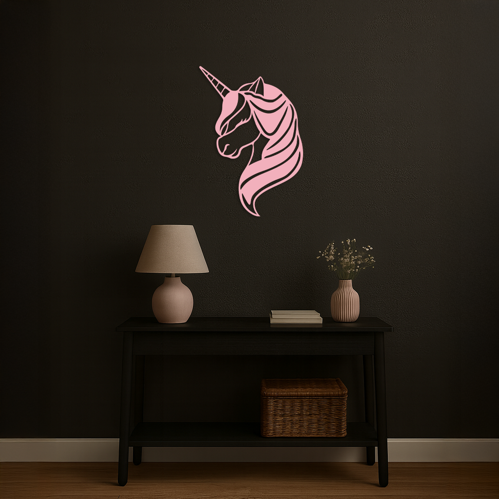 Unicorn Silhouette Metal Wall Art – Mythical Fantasy Creature Design - KAFGP074