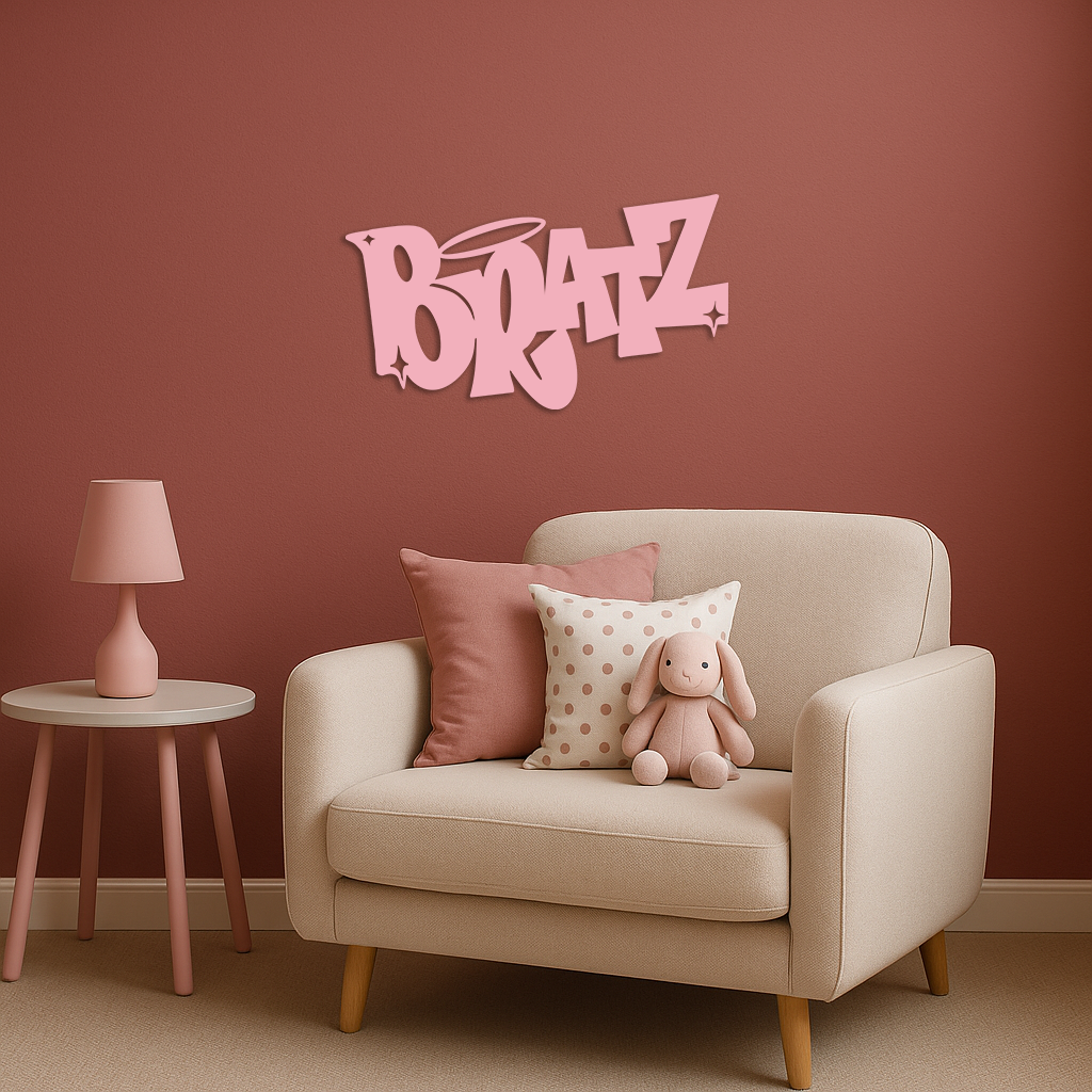 Bratz Logo Inspired Metal Wall Art – Trendy Retro Room Decor - KAFGP088