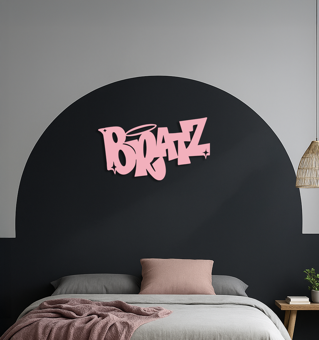 Bratz Logo Inspired Metal Wall Art – Trendy Retro Room Decor - KAFGP088