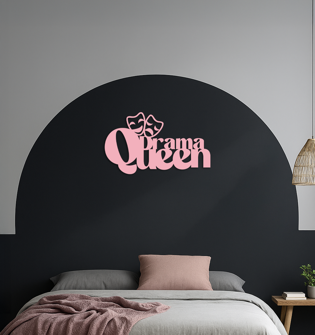 Drama Queen Metal Wall Art – Theatrical Comedy & Tragedy Mask Design - KAFGP093