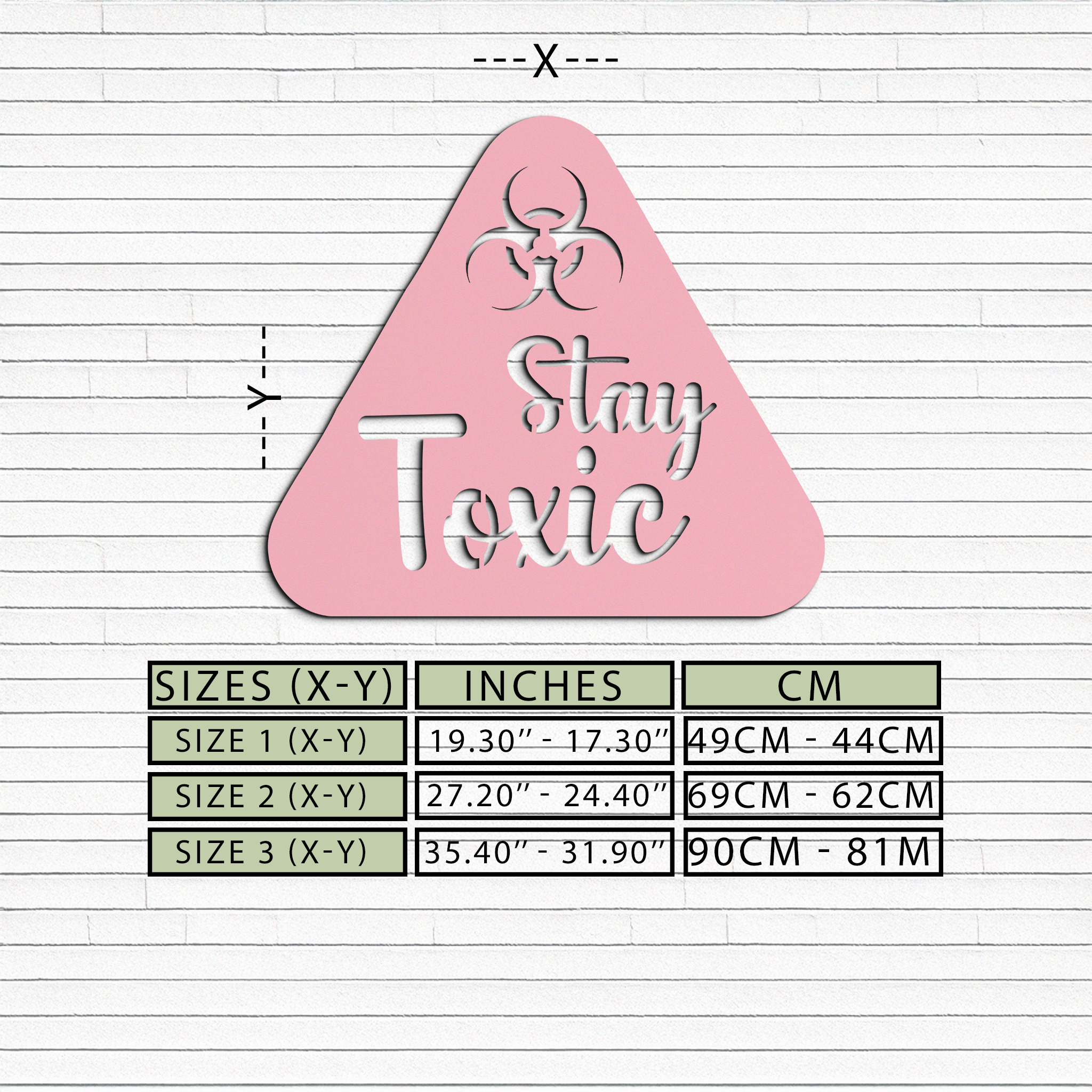 Stay Toxic Warning Sign Metal Wall Art – Bold Caution Style Decor - KAFGP109