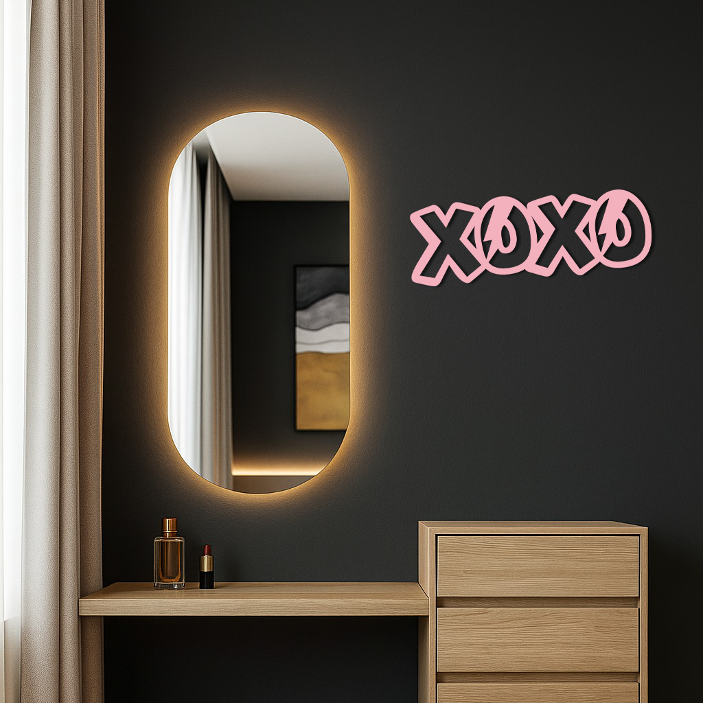 XOXO Word Art Metal Wall Decor – Modern Love Quote Design - KAFGP114