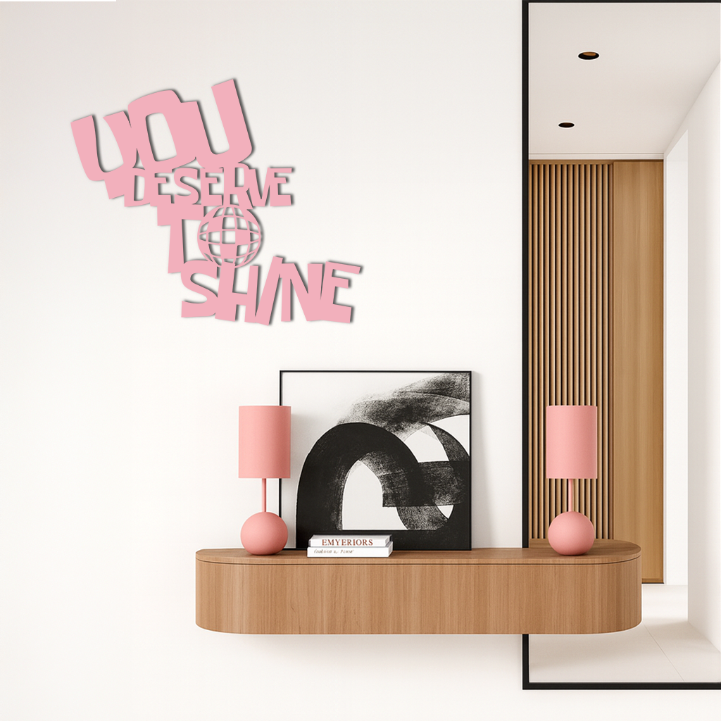 You Deserve to Shine Metal Wall Art – Motivational Disco Ball Design - KAFGP115