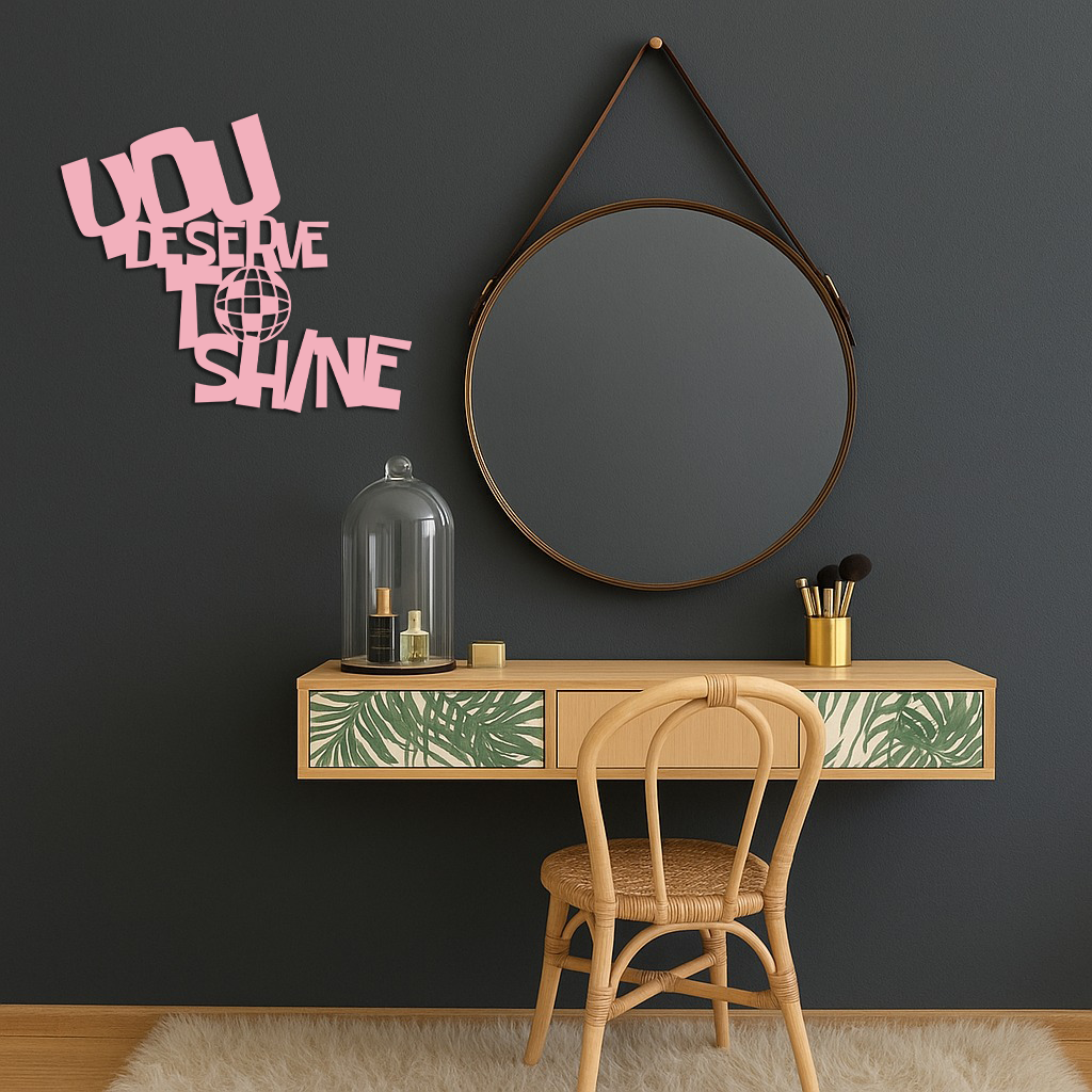 You Deserve to Shine Metal Wall Art – Motivational Disco Ball Design - KAFGP115