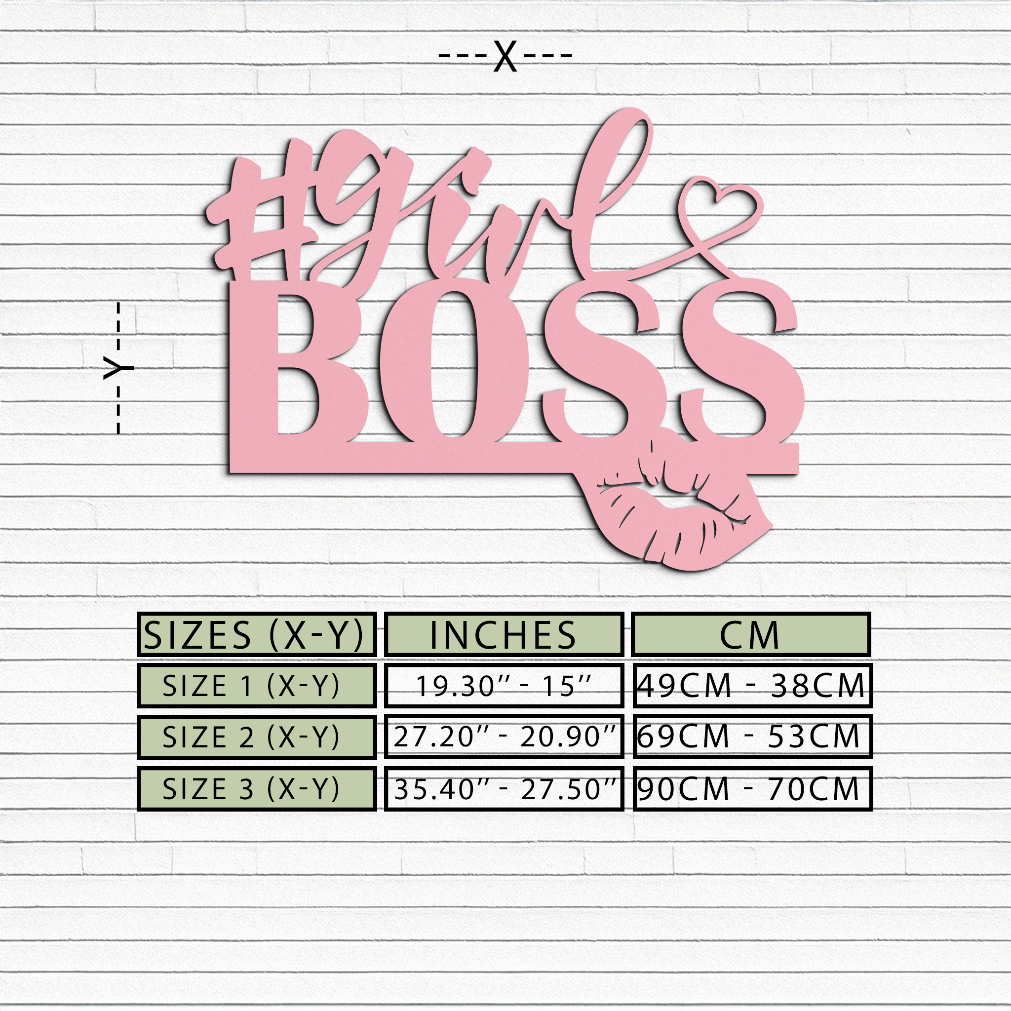 Girl Boss Metal Wall Art – Feminine Power & Modern Decor - KAFGP119