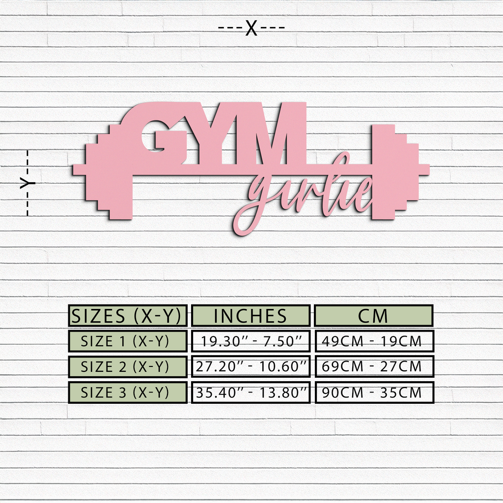 Gym Girlie Metal Wall Art – Fitness Motivational Home & Gym Decor - KAFGP121