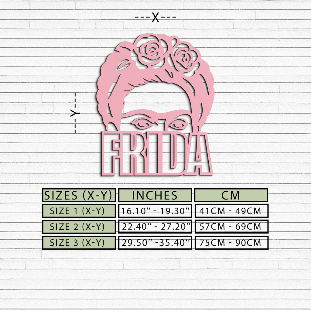 Frida Kahlo Portrait Silhouette – Pink Metal Wall Art - KAFGP165