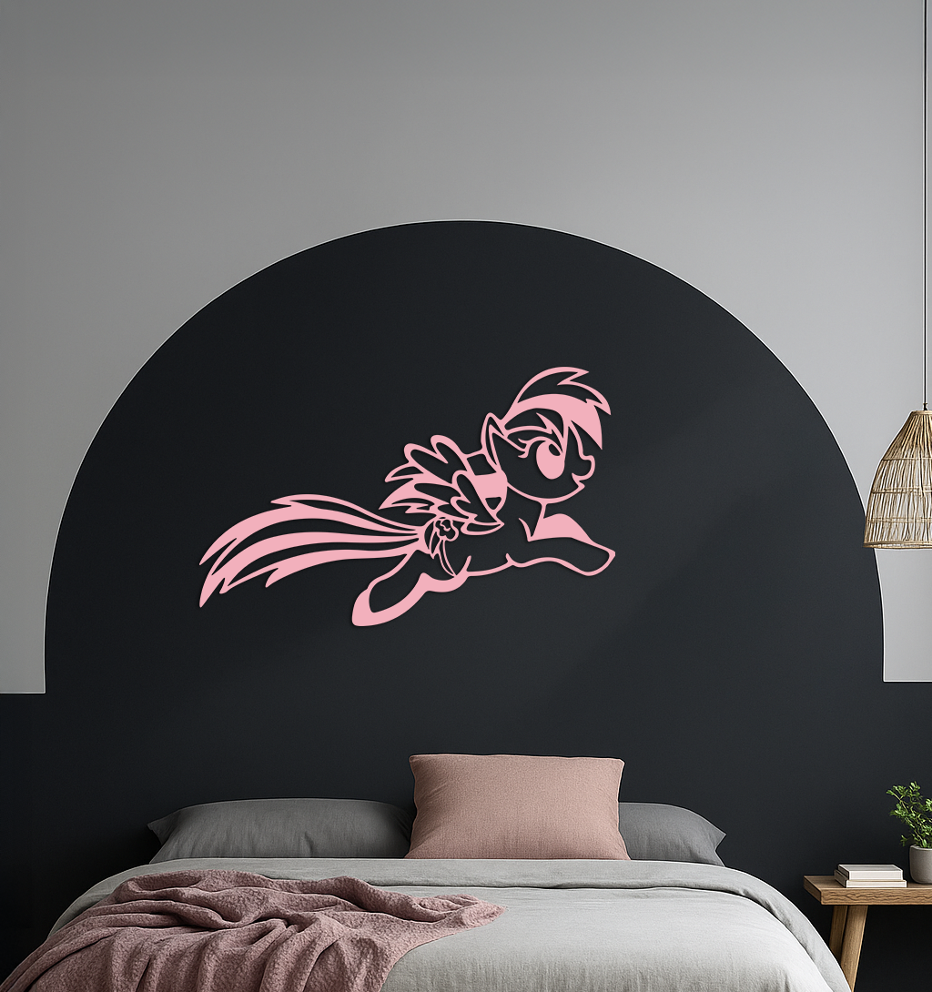 My Little Pony Flying Silhouette – Pink Metal Wall Art - KAFGP174