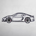 2022 Porsche Cayman 718 GT4 Wall Art – Steel Cut with Spinning Wheels-KAFMEKA008