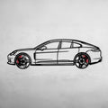 2022 Porsche Panamera 4S Wall Art – Steel Silhouette with Spinning Wheels-KAFMEKA009