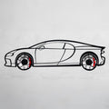 Bugatti Wall Art – Luxury Steel Silhouette with Spinning Wheels-KAFMEKA018
