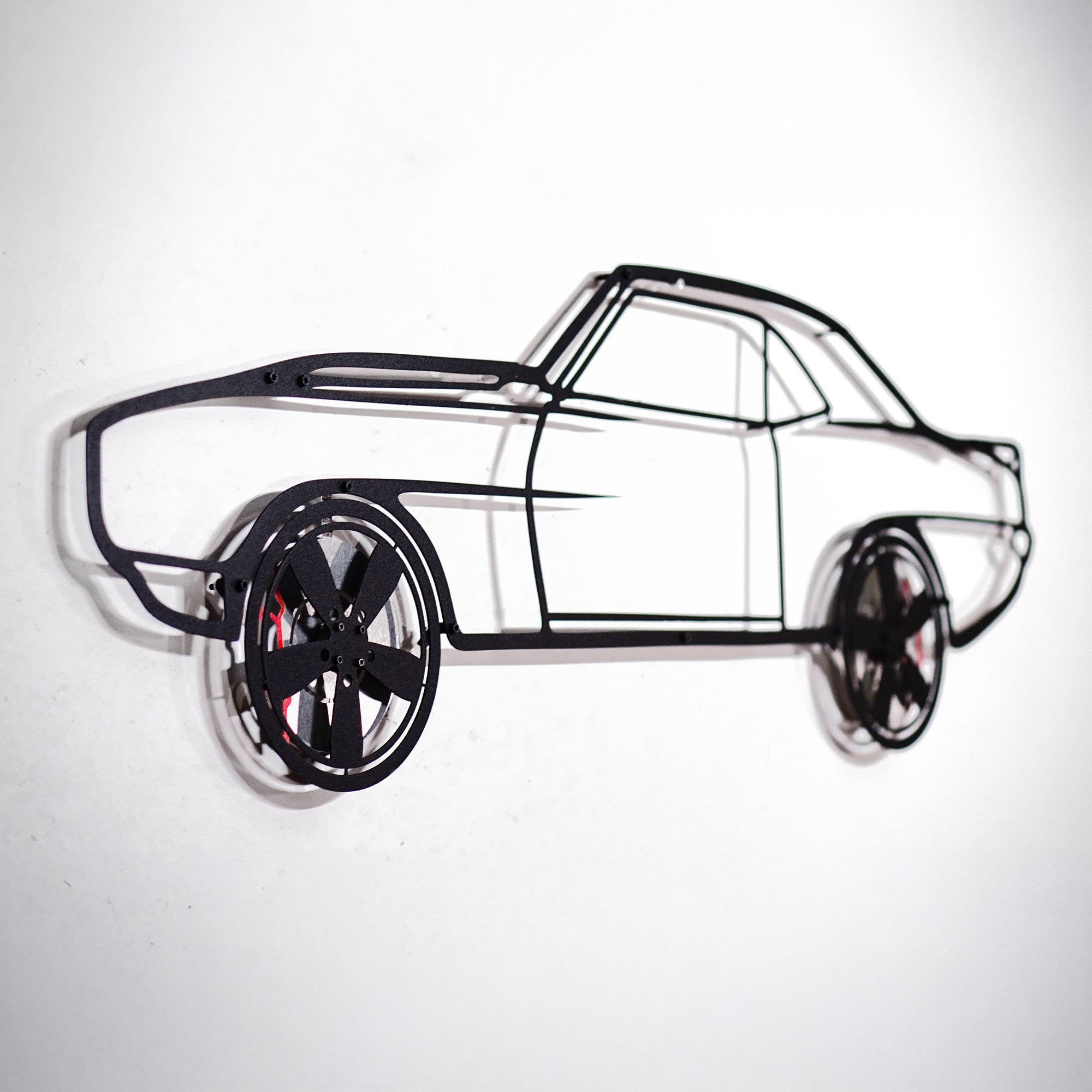 1969 Chevrolet Camaro Wall Art – Classic Steel Silhouette with Spinning Wheels-KAFMEKA021
