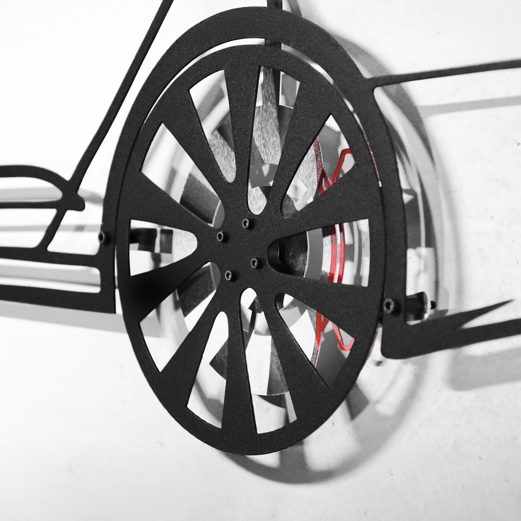 Tesla Model S Wall Art – Electric Car Steel Silhouette with Spinning Wheels-KAFMEKA045
