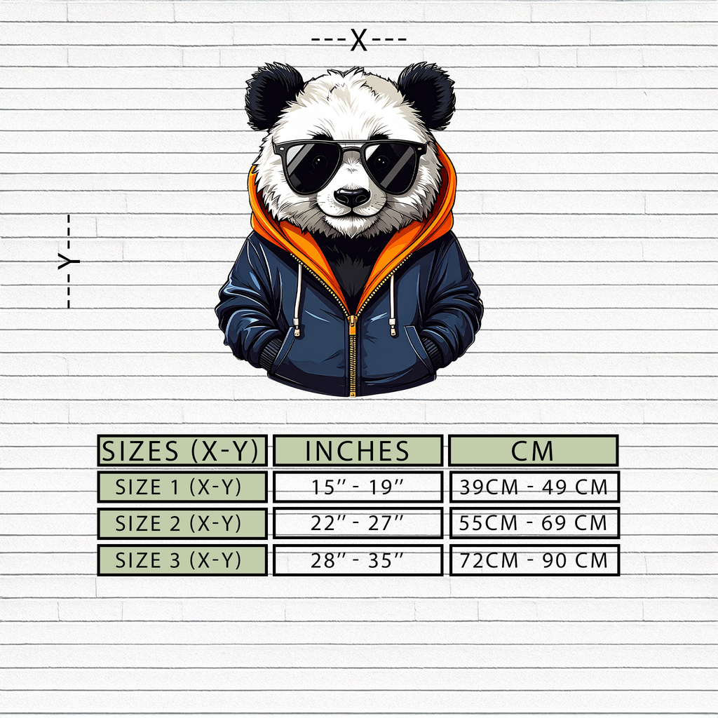 Cool Panda with Hoodie Metal Wall Art – Urban Animal UV Print Decor-KAFUVM001
