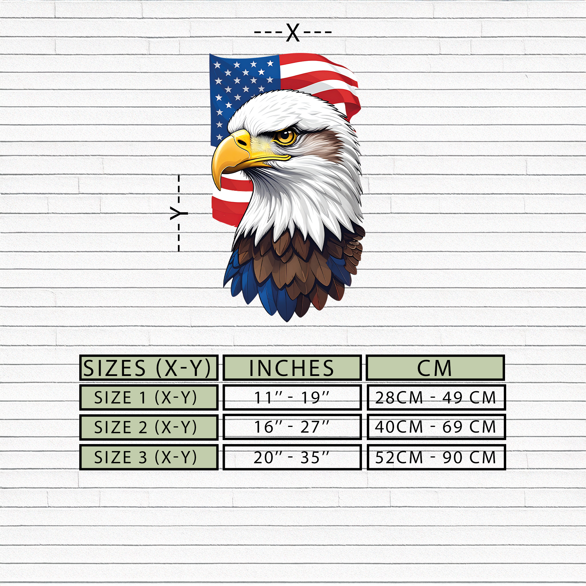 American Eagle Metal Wall Art – Patriotic UV Printed Decor-KAFUVM003