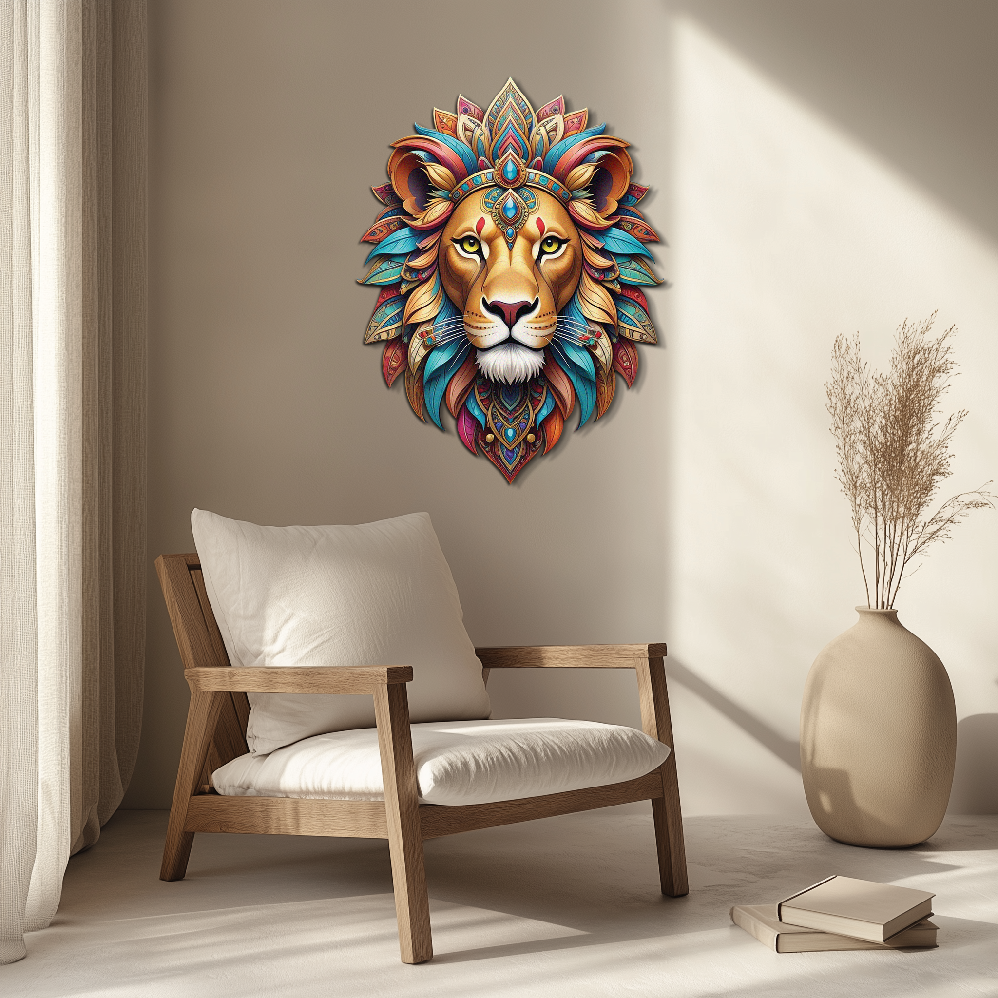 Regal Lion Metal Wall Art – Tribal Vibes, Fierce Style-KAFUVM029