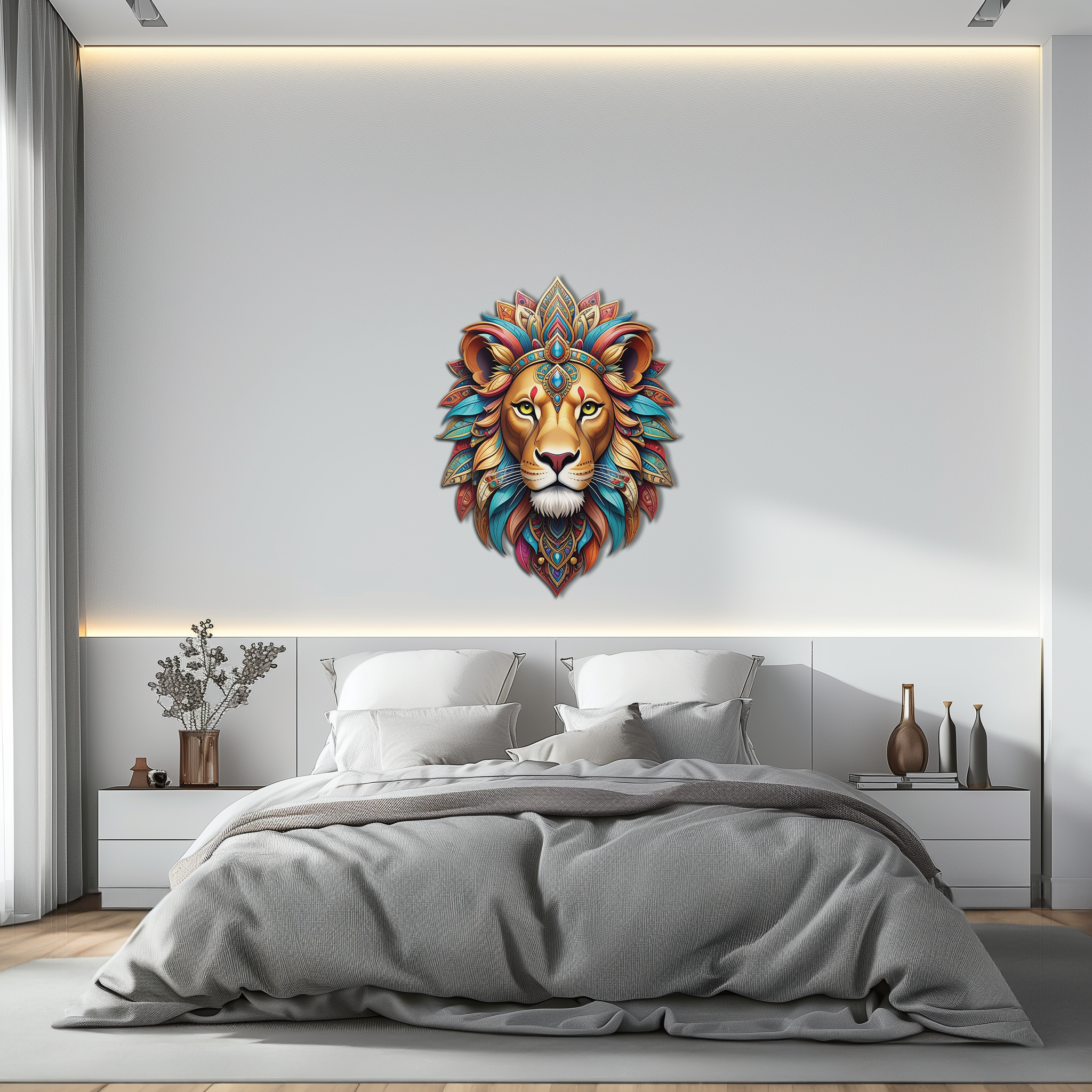 Regal Lion Metal Wall Art – Tribal Vibes, Fierce Style-KAFUVM029