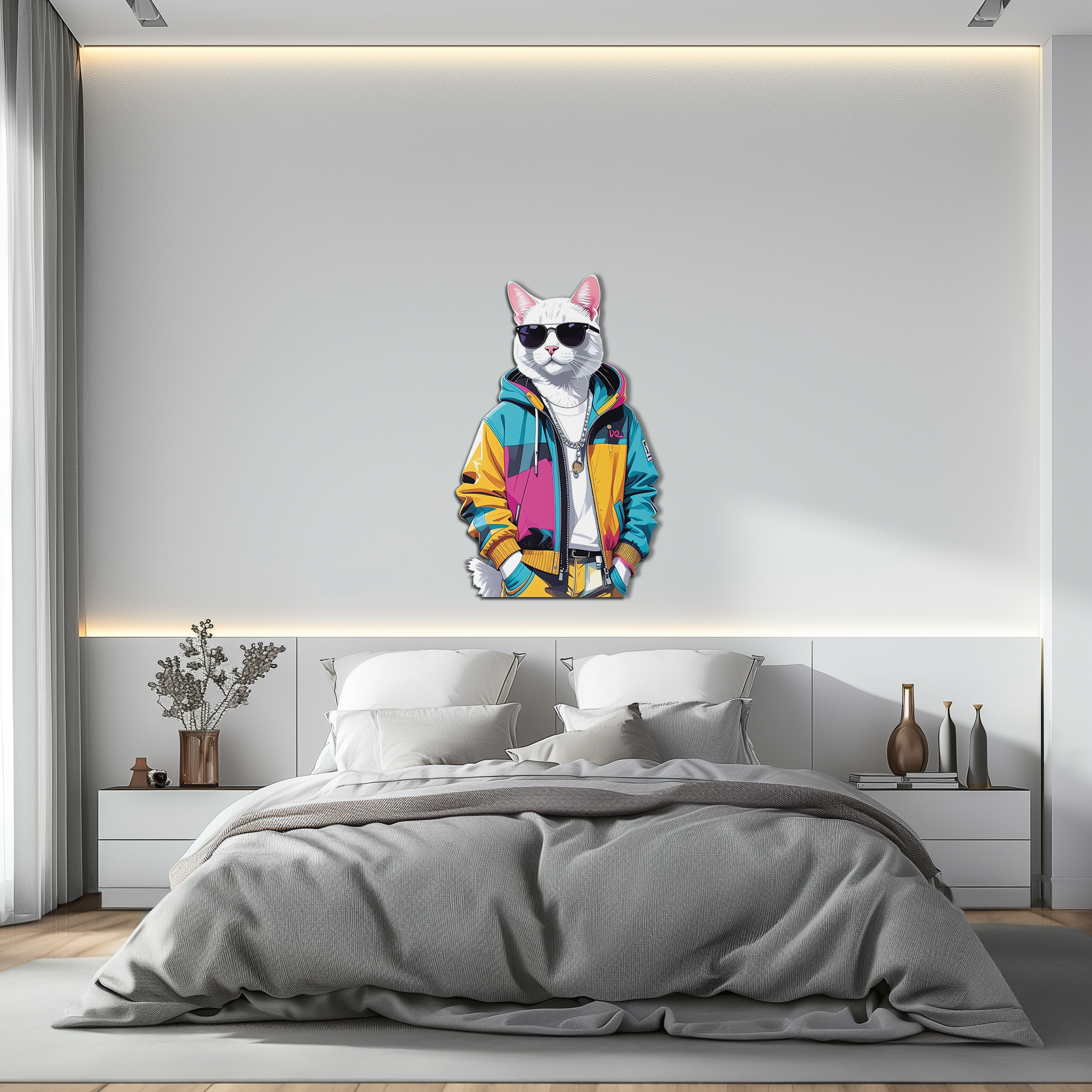 Cool Cat Metal Wall Art – Urban Street Style Decor-KAFUVM033