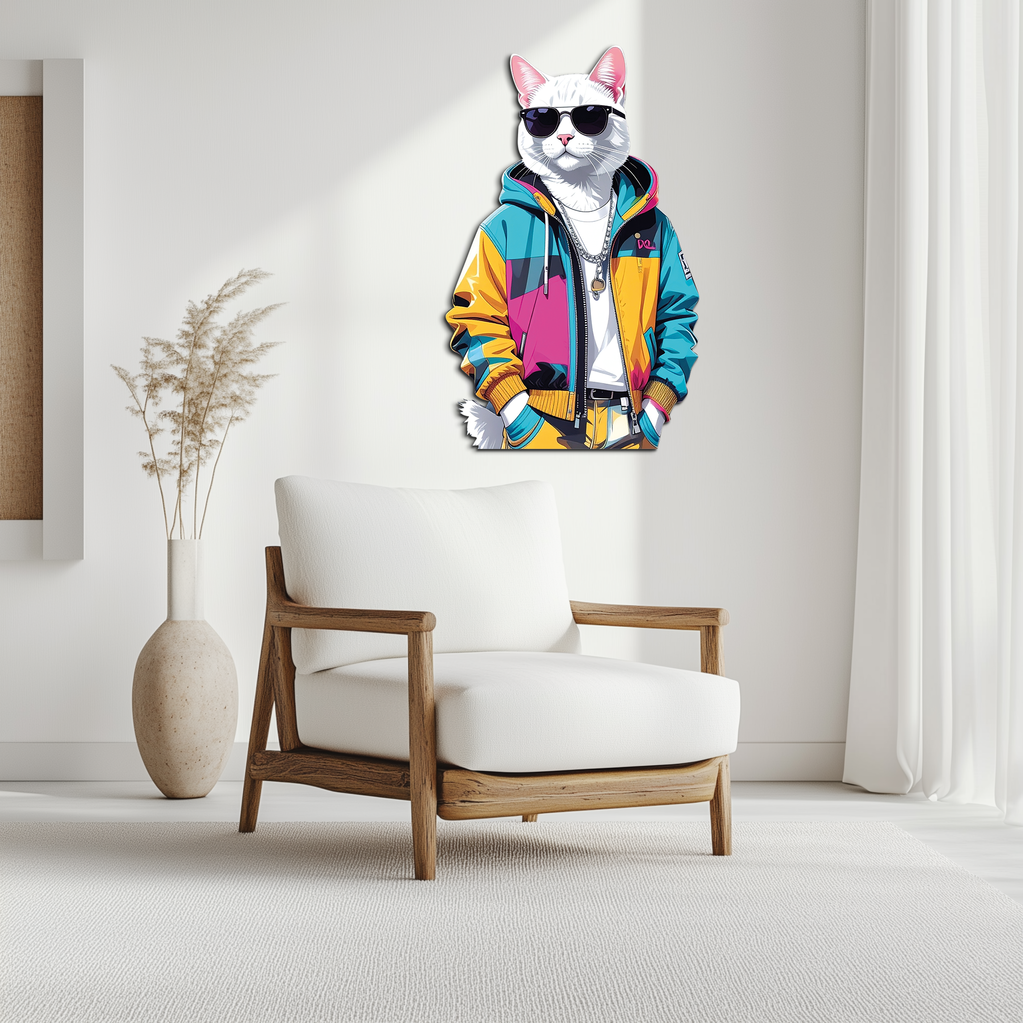 Cool Cat Metal Wall Art – Urban Street Style Decor-KAFUVM033