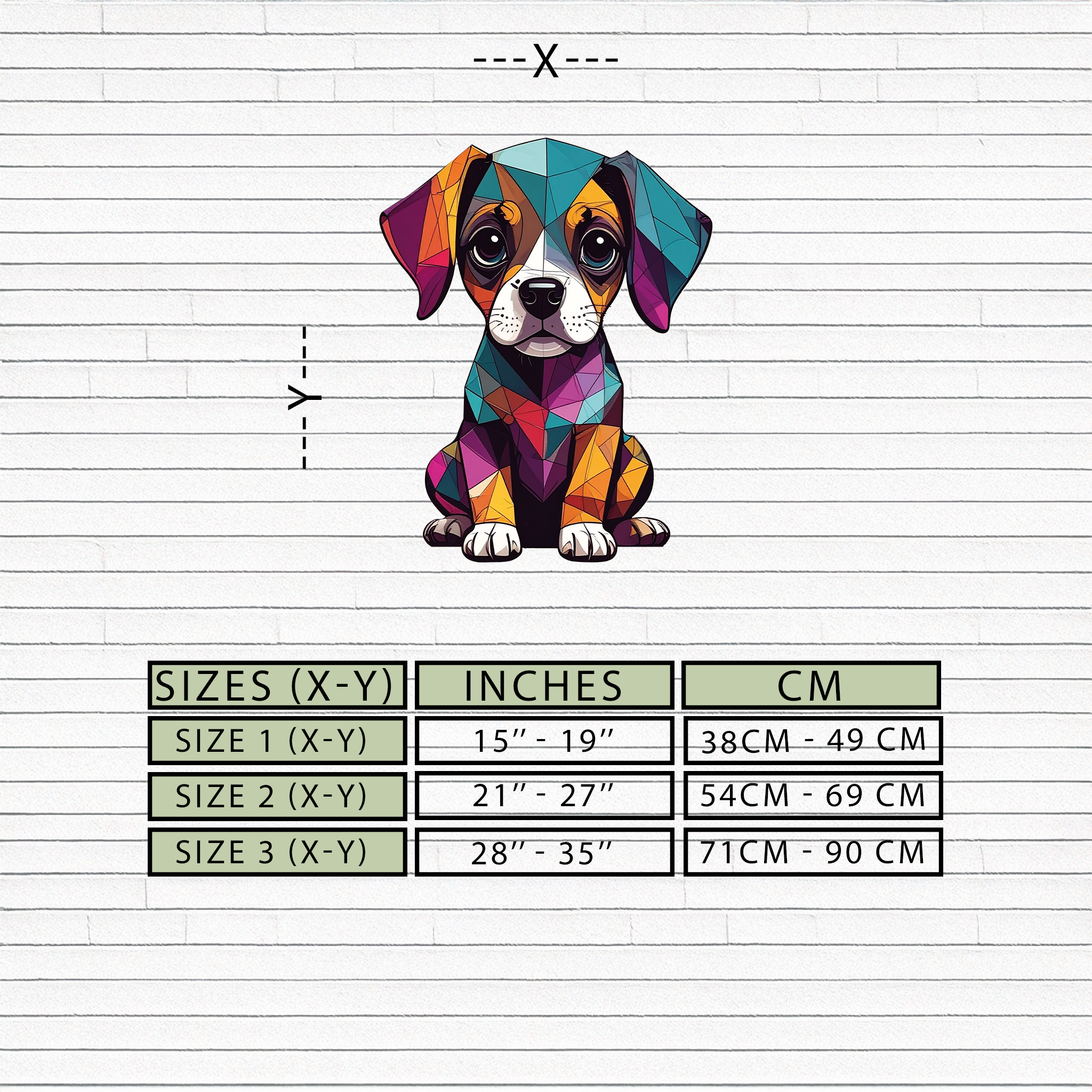 Geometric Puppy Metal Wall Art – Color Pop Dog Decor-KAFUVM039