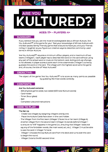 Are You Kultured Card Game
