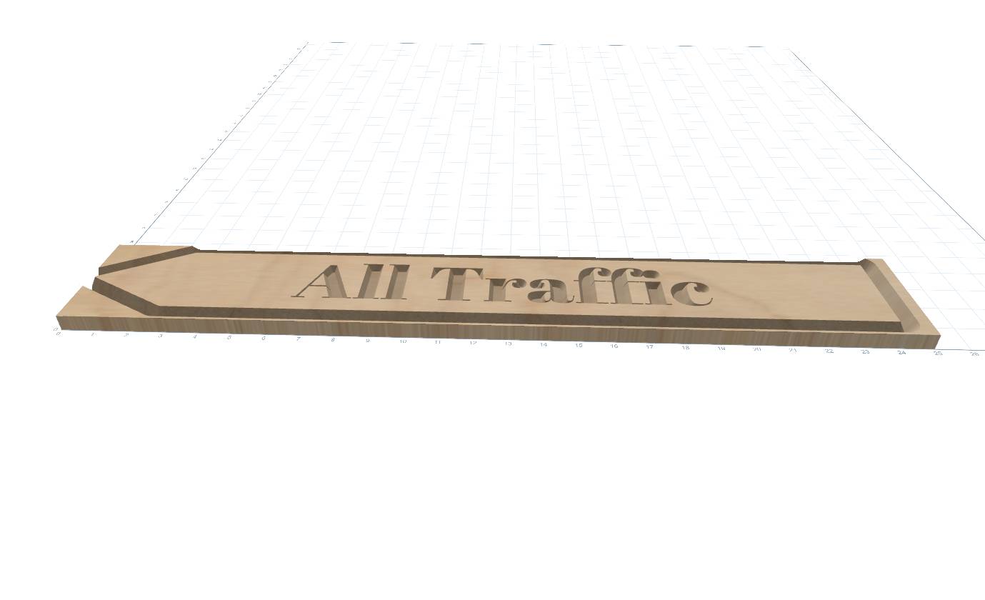 Cedar arrow. Reflective letters