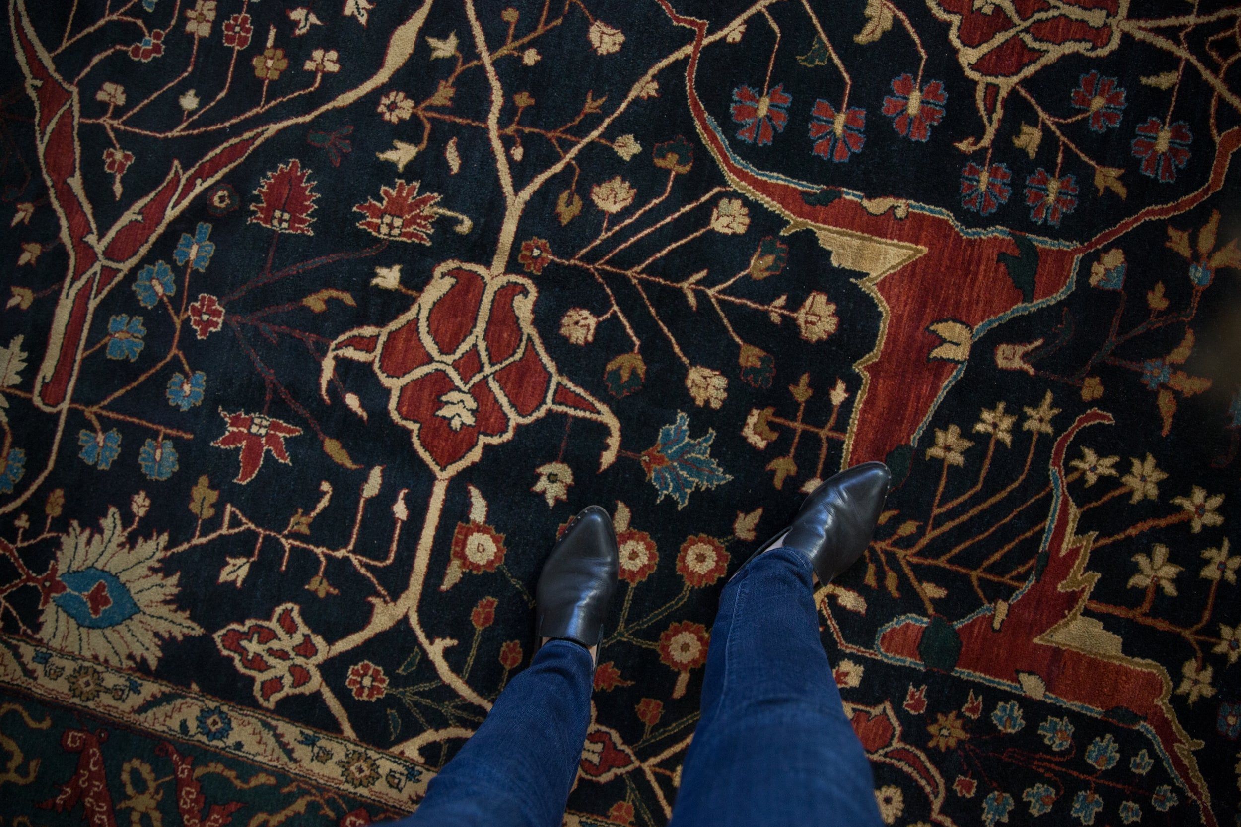 10x14 Vintage Indian Bijar Design Carpet
