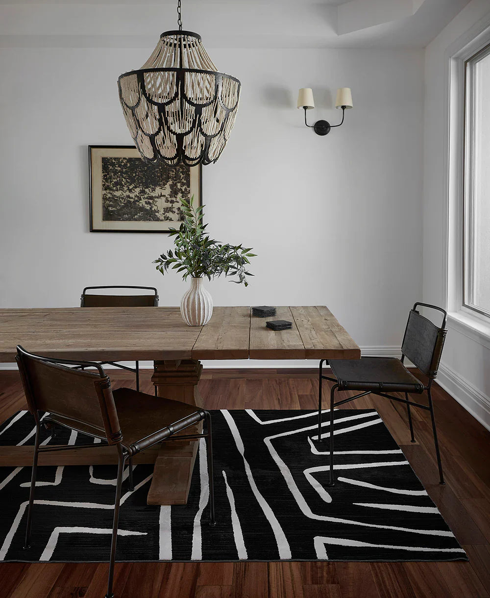 Milano Monochrome Lines Rug