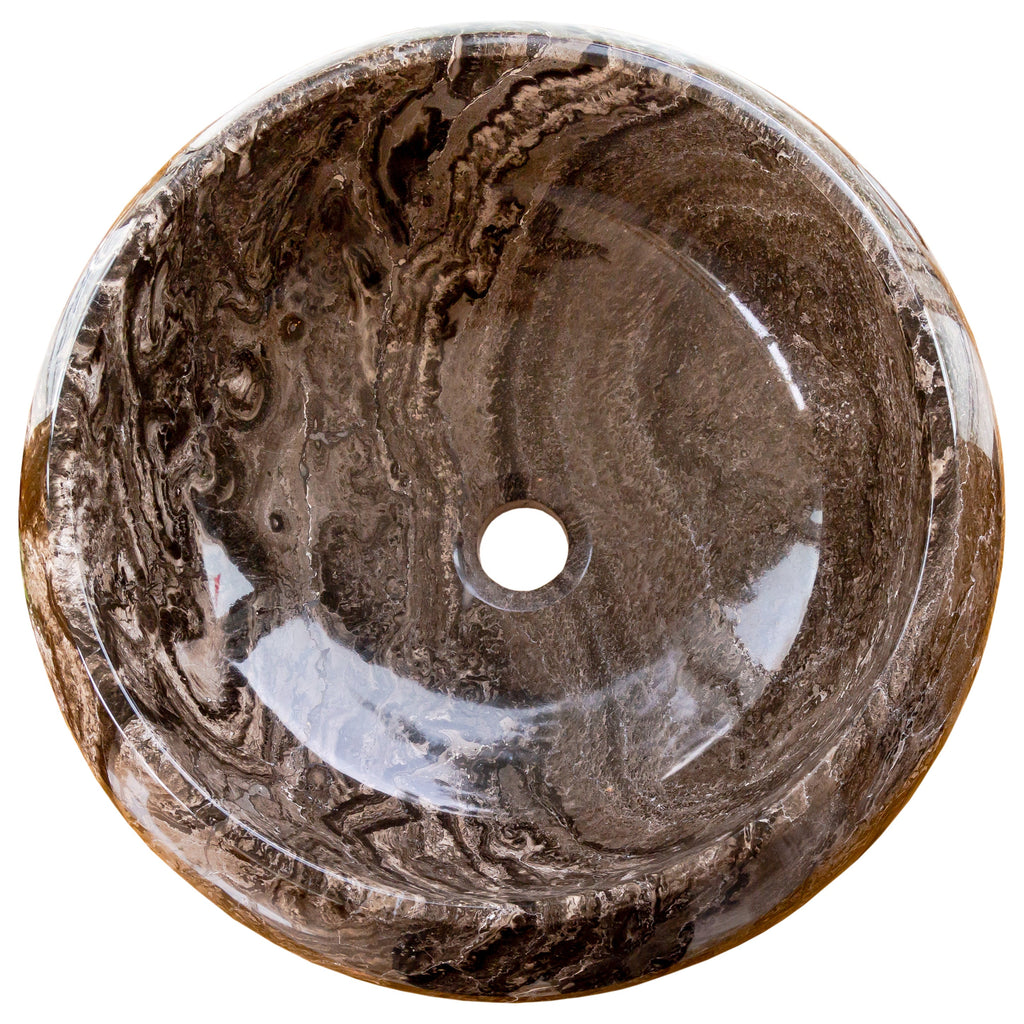 Narcist Brown Marble Vessel Sink High-Gloss Polished