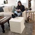 Deluxe Slipcover Upholstered Ottoman