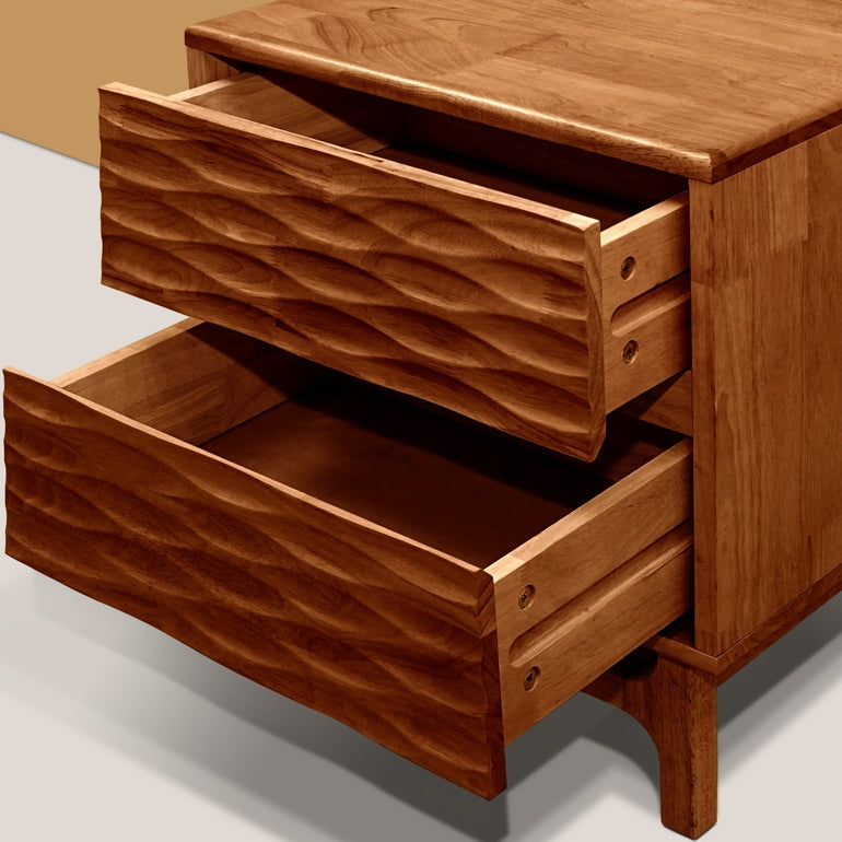 Acacia Elara Nightstand with 2 Drawers - Stylish Storage Solution