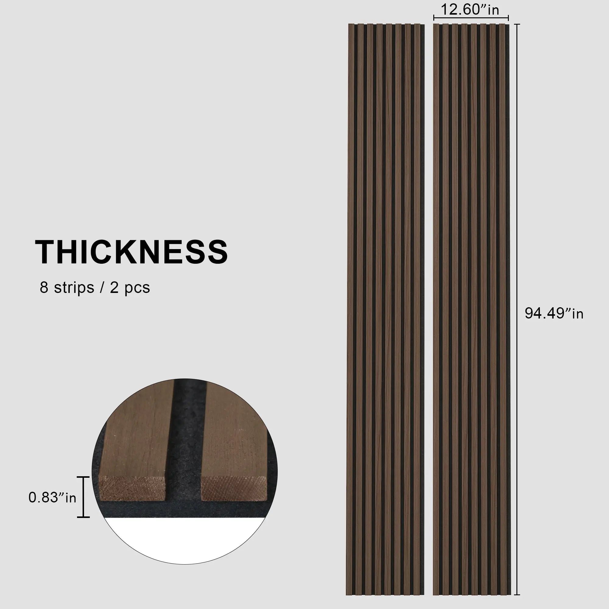 Luxury Walnut Acoustic Solid Wood Wall Panels ( 2 Panels Per Box )