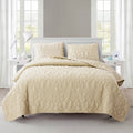 King size Coastal Beach Starfish Seashells Sea Horse Sand Tan 3-Piece Quilt Set