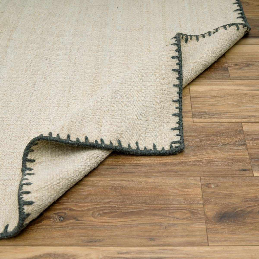 Ayumu Off White Hand Woven Wool Area Rug