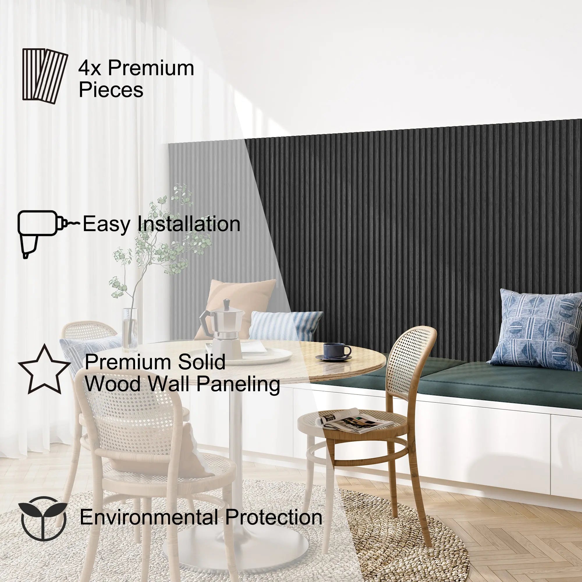 94.5" x 5.5" Solid Pine Wall Panels (4 Panels Per Box)