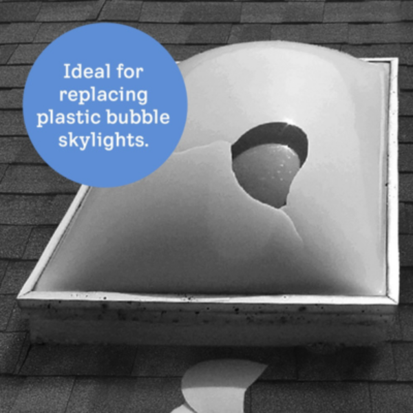 VELUX Fixed Curb Mount Skylight - White Solar Powered Shade