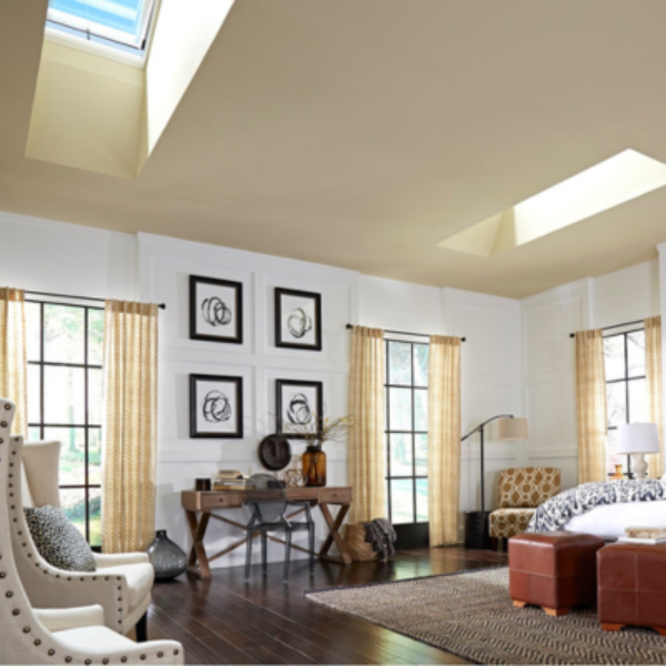 VELUX Electric Venting Curb Mount Skylight - White Solar Powered Shade