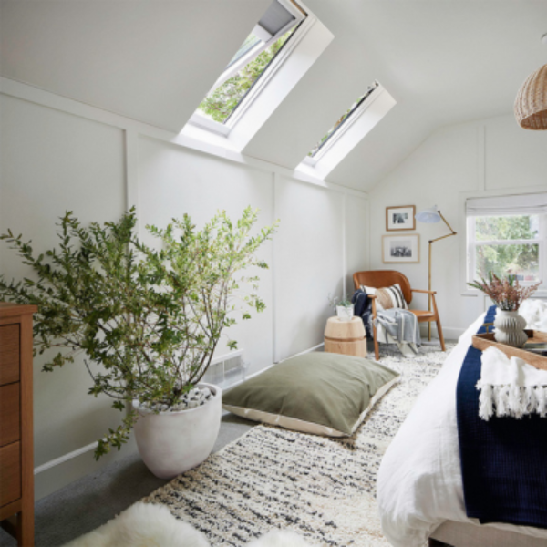 VELUX Fixed Deck Mount Skylight - White Solar Powered Shade