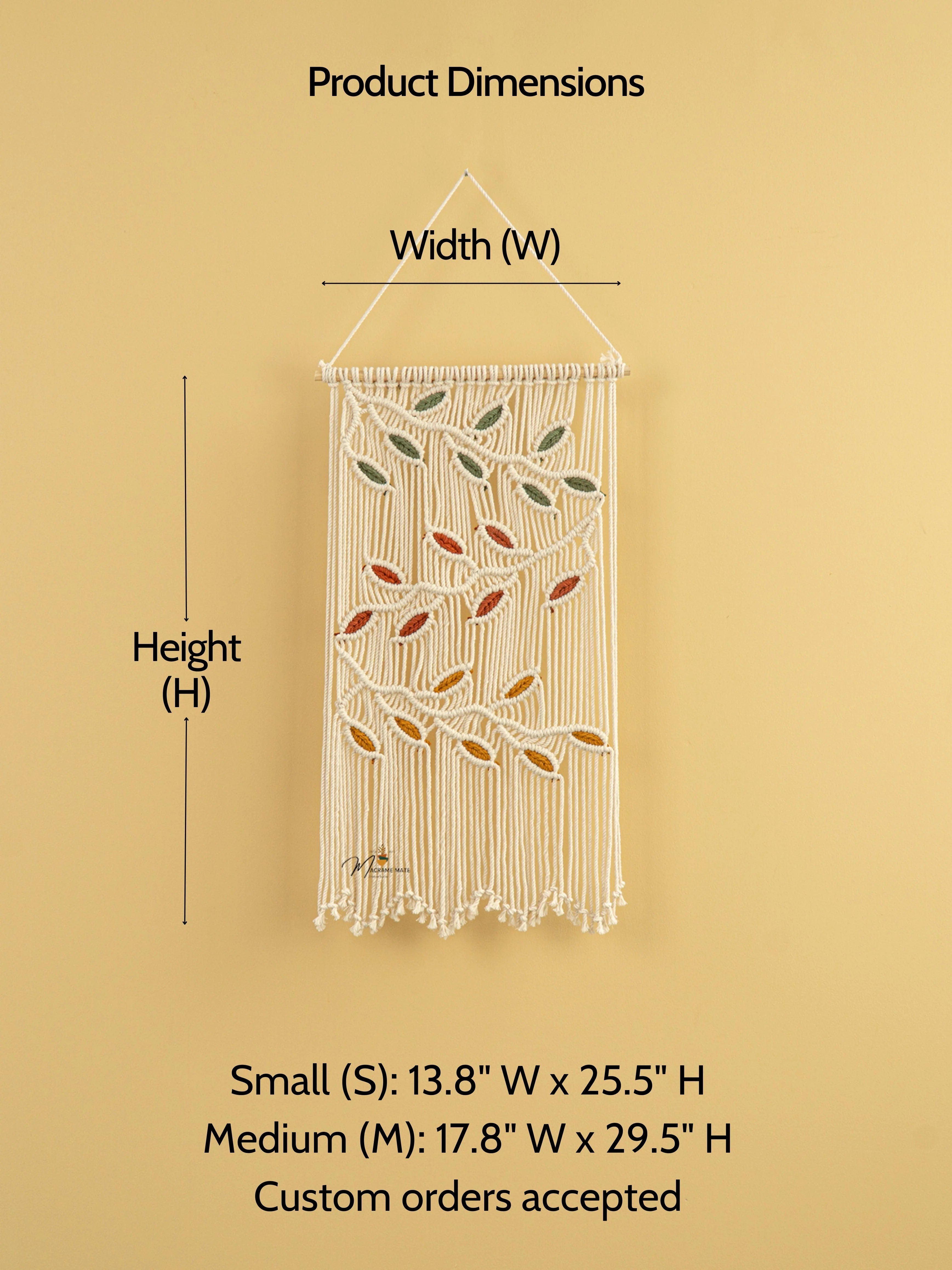 Vela Natural Macrame Leaves